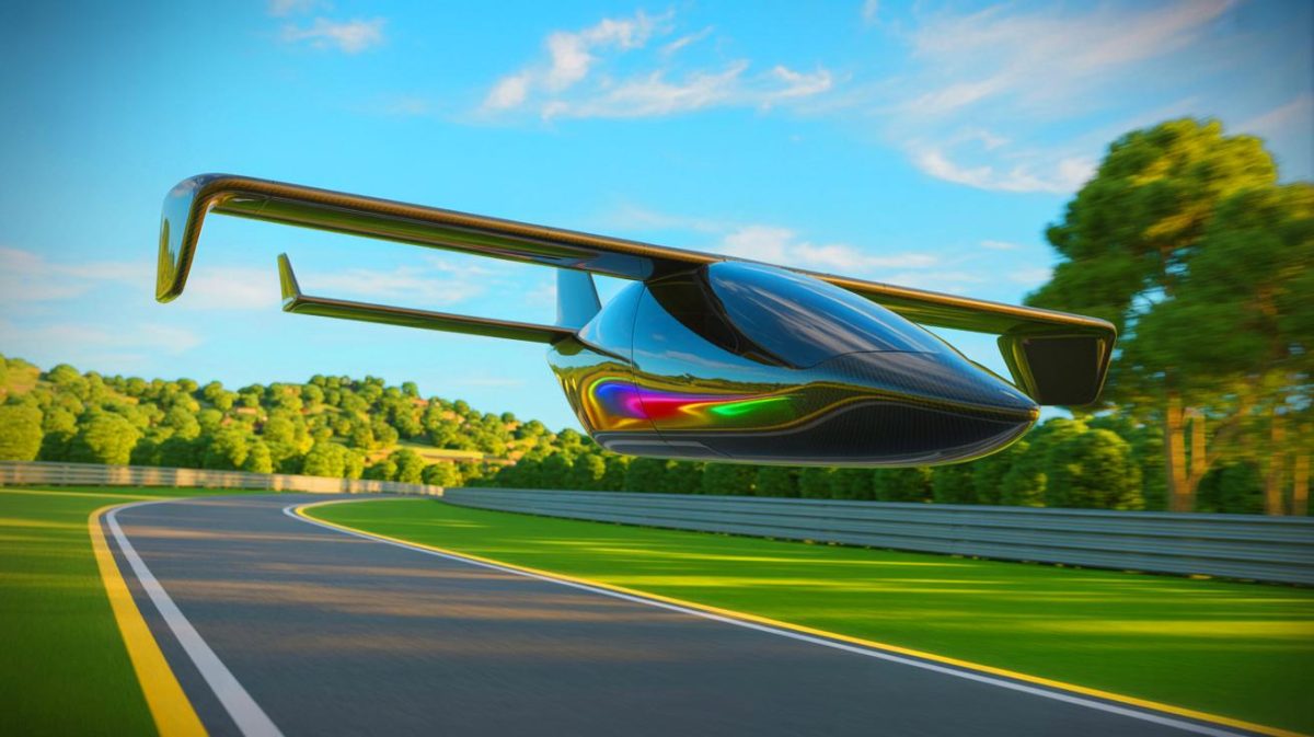 “500-Foot Plummet Sends Shockwaves Through City”: Rent an AirKart eVTOL for Thrilling Flights Under $250 and Experience the Ultimate Adventure Illustration of the AirKart eVTOL aircraft designed for recreational use at dedicated AeroKarting tracks.