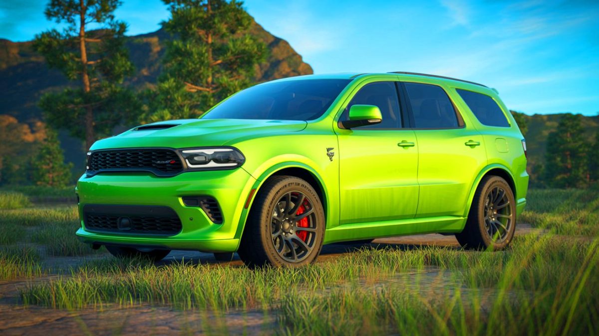 Illustration of the 2026 Dodge Durango SRT Hellcat Jailbreak with customizable features.