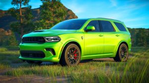 Illustration of the 2026 Dodge Durango SRT Hellcat Jailbreak with customizable features.