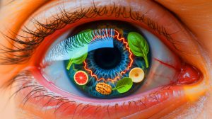 Illustration of the role of glutamine in maintaining retinal health.