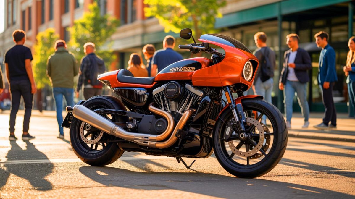 Illustration of Harley-Davidson's new $6,000 Sprint motorcycle aimed at a younger demographic.
