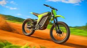 Illustration of the Stark Varg MX 1.2 electric dirt bike showcasing its advanced design and features.