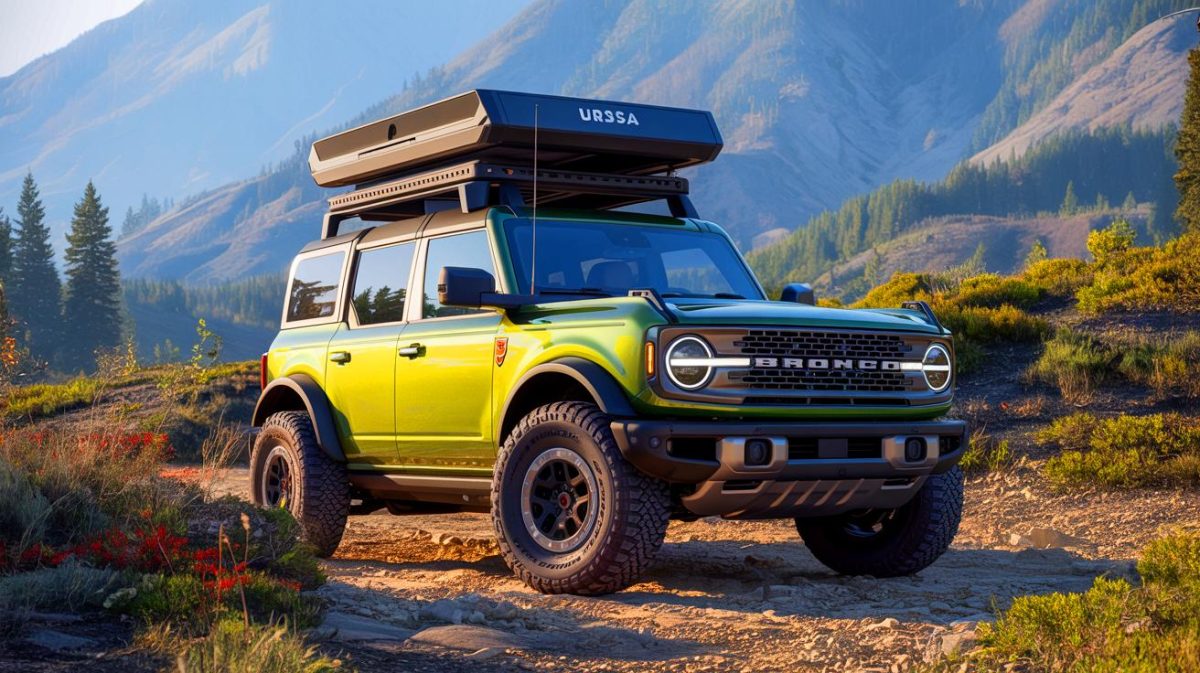 Off-Road Adventure With This Ford Bronco Camper Sparks Debate as Critics Say “Roughing It Has Gone Too Far” Illustration of the Ford Bronco equipped with the Ursa Minor B30 pop-up roof in a rugged outdoor setting.