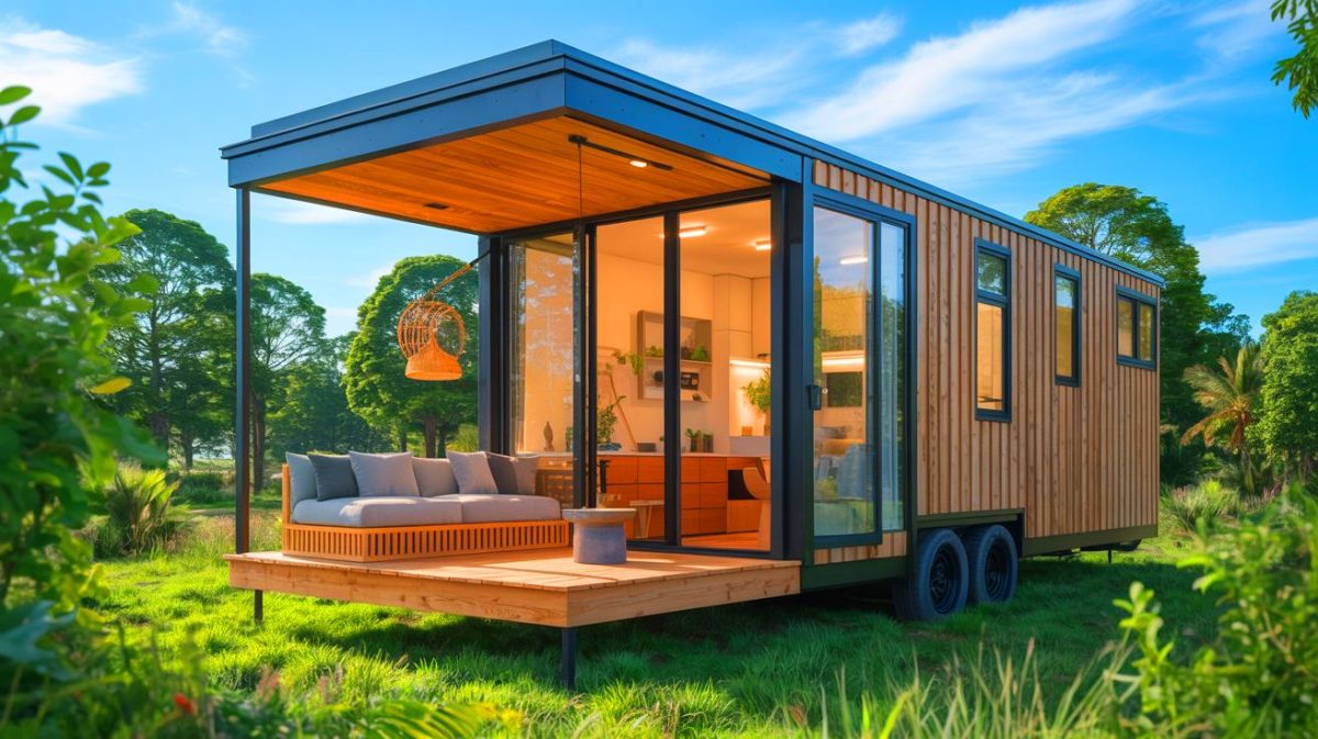 Illustration of the Vettel Haus tiny house showcasing its innovative and space-saving design.