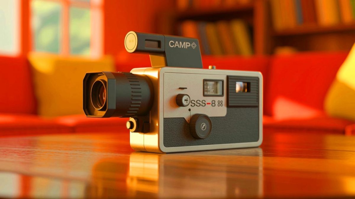 “Pure Passion Ignited”: Retro CS-8 Camera Sparks Frenzy as Videographers Embrace Super 8 Revival Illustration of the Camp Snap CS-8 video camera inspired by the iconic Super 8 movie camera.