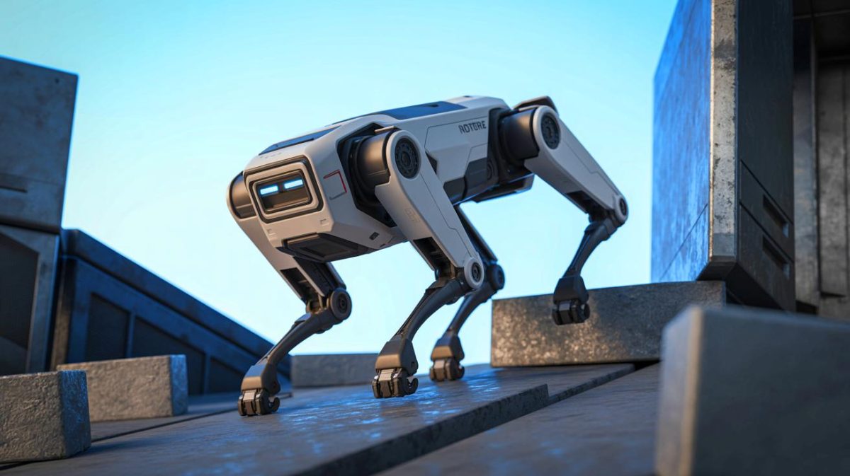 Robodog A2 Sparks Outrage as Expert Warns “It’s a Public Safety Hazard” in Viral Agility Video Illustration of the Unitree A2 "Stellar Explorer" robodog showcasing its agility and strength in an industrial setting.
