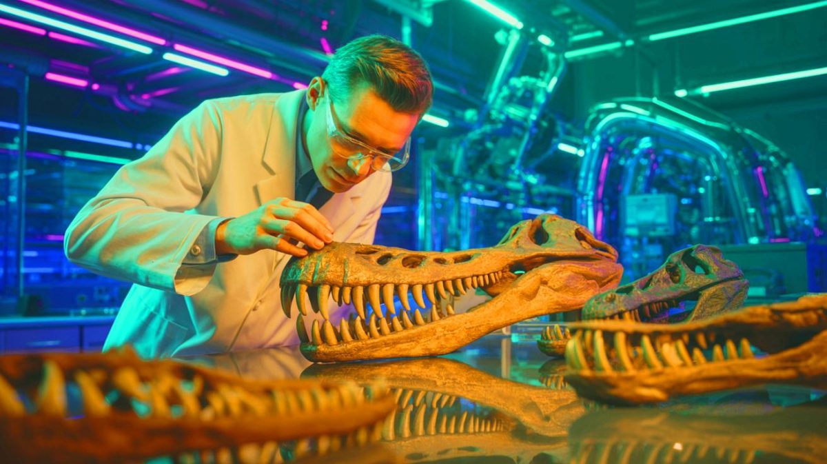 Illustration of fossilized dinosaur teeth analyzed for prehistoric atmospheric research.