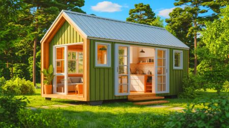 The Tiny House Revolution: โI Finally Feel Freeโ as a Single-Floor Haven Beckons Retirees to Simplify Life Illustration of a compact Capucine tiny house with a single-floor design and natural light-filled interior.