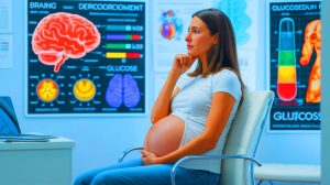 Illustration of the association between gestational diabetes and neurodevelopmental disorders in children.