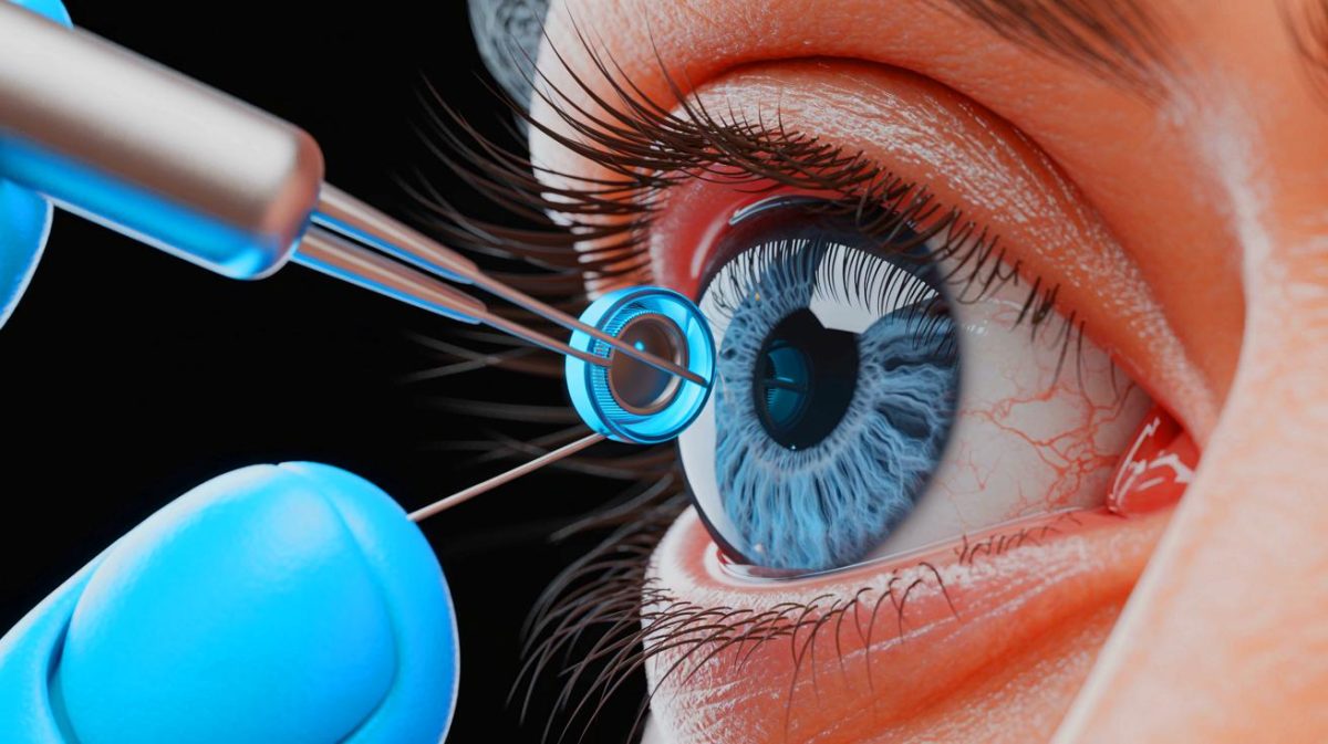 This Implant ‘Offers Hope’ for Transforming Corneal Blindness Treatment and Restoring Sight to Millions Worldwide Illustration of an implant projecting images directly onto the retina to restore vision.