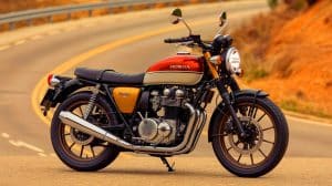 Illustration of Honda CB350 Special Edition motorcycle with retro paint schemes.