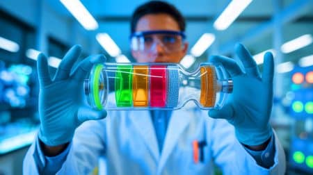 Illustration of a biodegradable, stretchable battery developed by McGill University researchers for sustainable energy solutions.